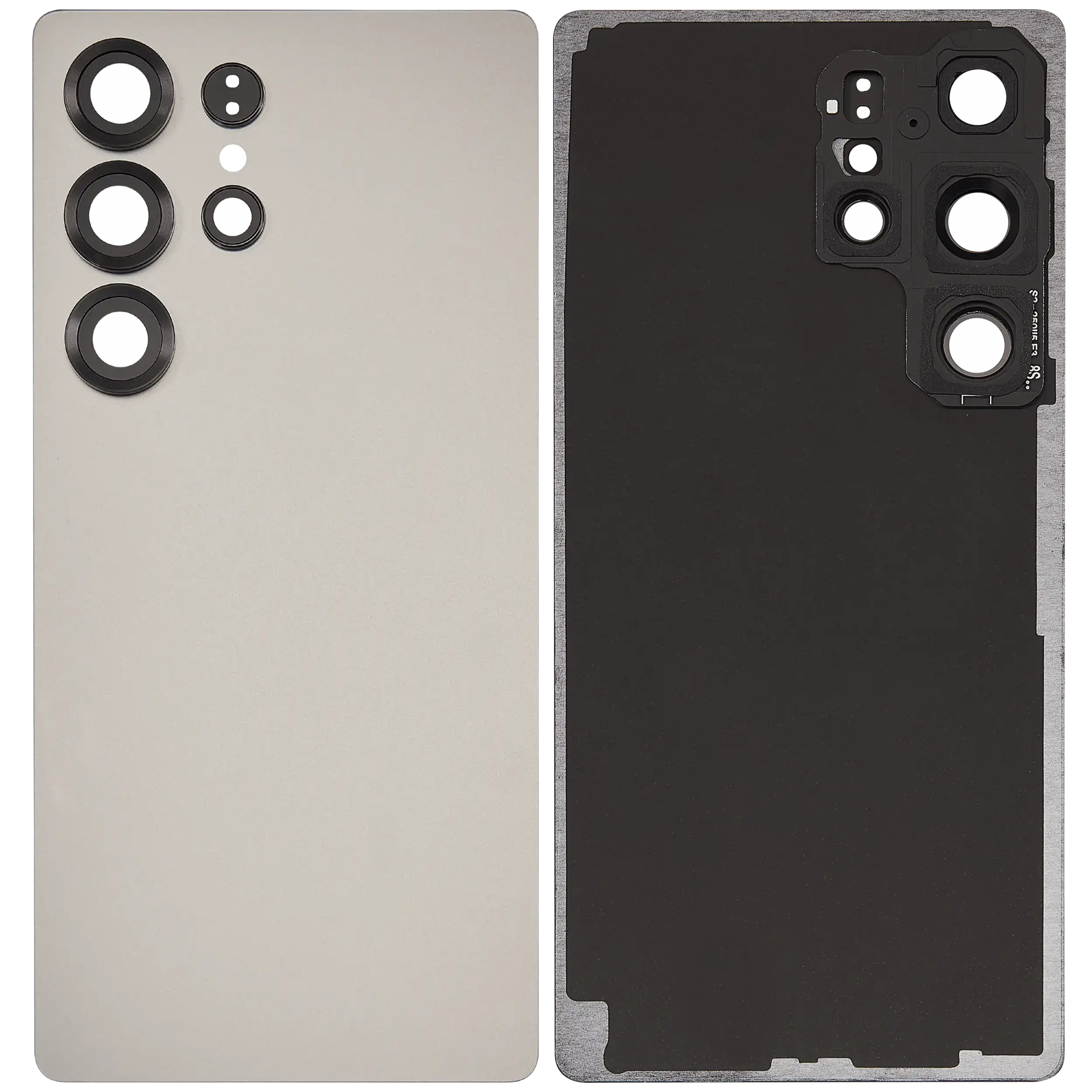 Back Cover Glass With Camera Lens For Samsung Galaxy S25 Ultra 5G (No Logo) (Aftermarket Plus) (Titanium Gray)