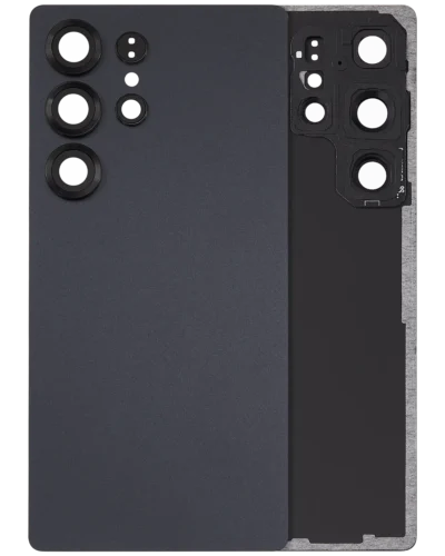 Back Cover Glass With Camera Lens For Samsung Galaxy S25 Ultra 5G (No Logo) (Aftermarket Plus) (Titanium Jet Black)
