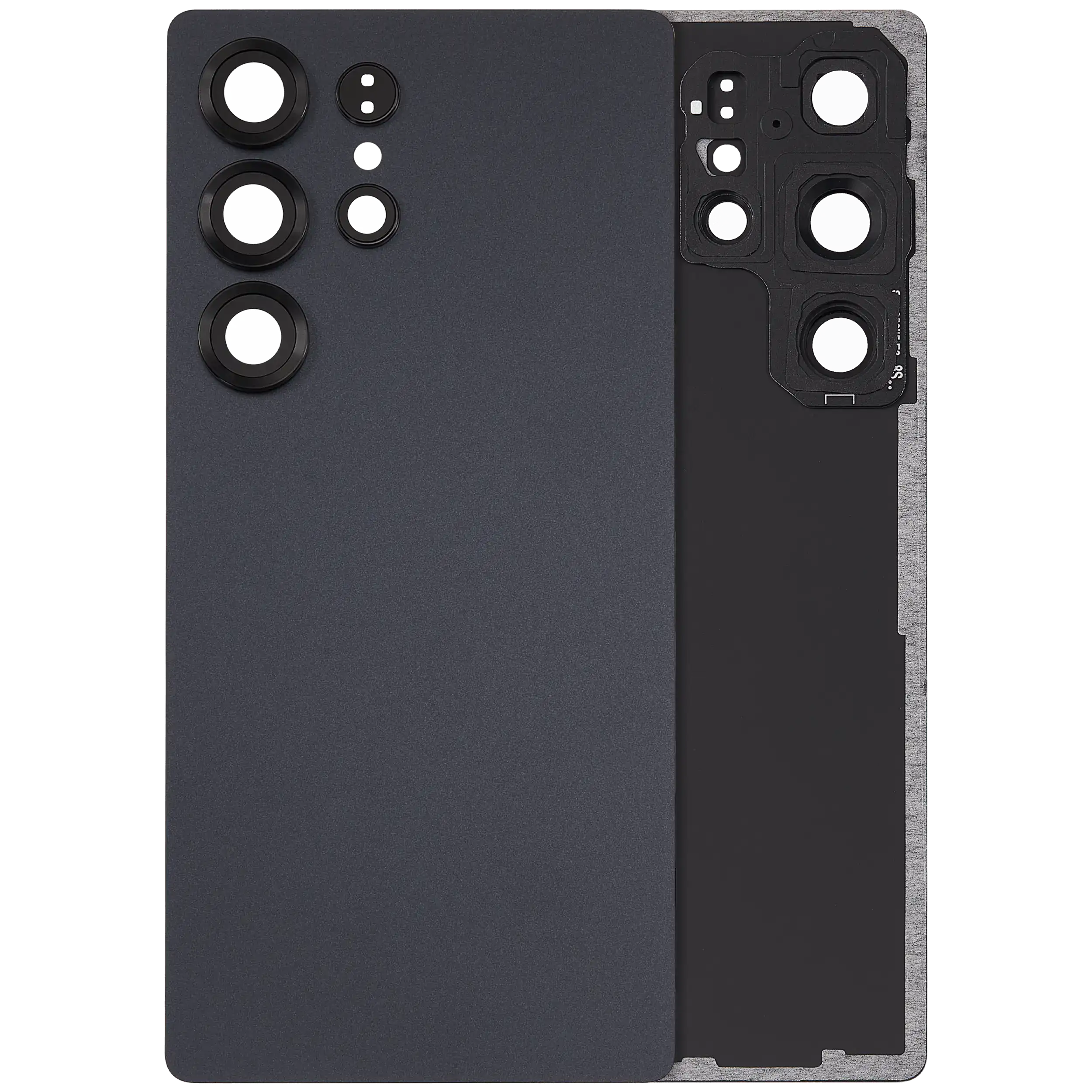 Back Cover Glass With Camera Lens For Samsung Galaxy S25 Ultra 5G (No Logo) (Aftermarket Plus) (Titanium Jet Black)