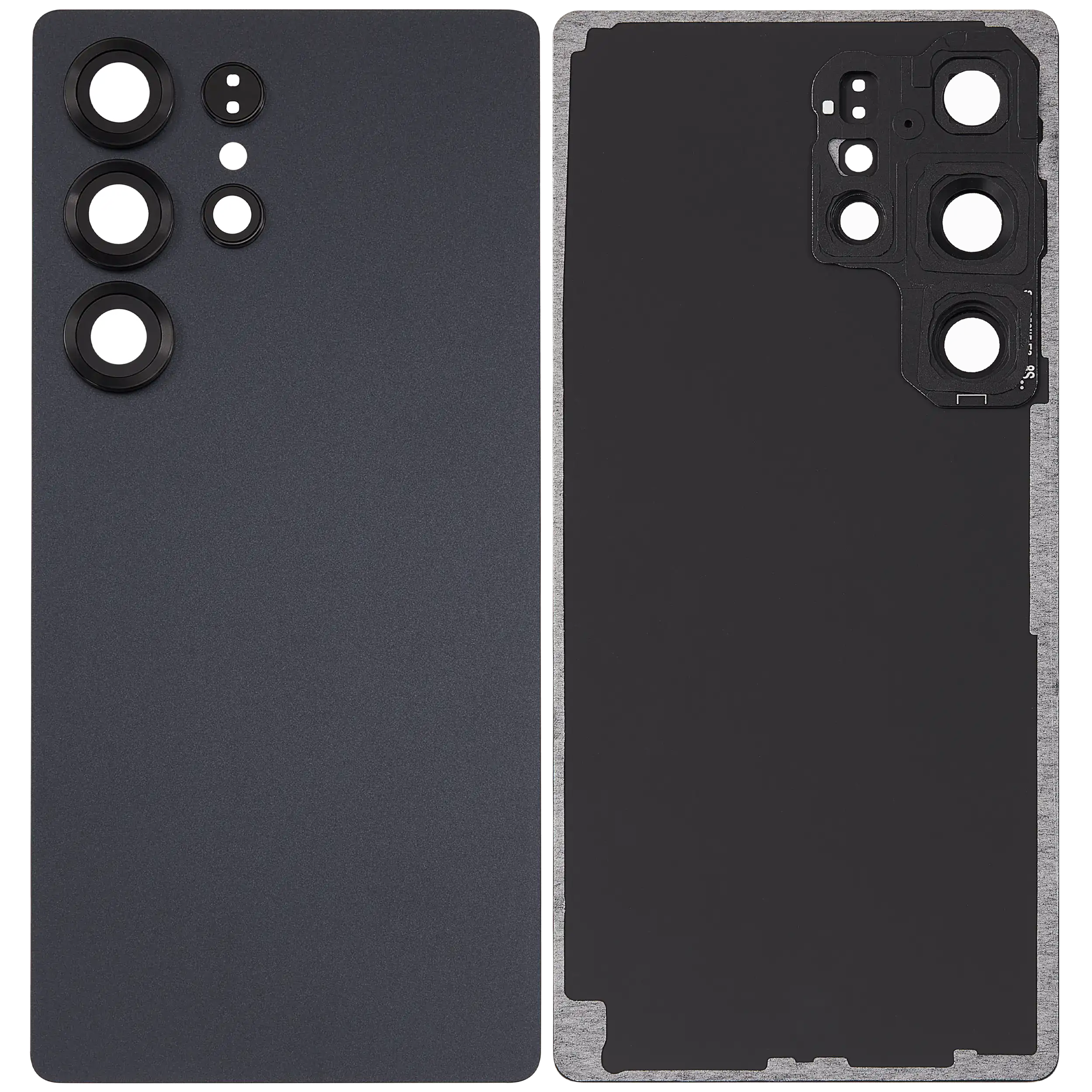 Back Cover Glass With Camera Lens For Samsung Galaxy S25 Ultra 5G (No Logo) (Aftermarket Plus) (Titanium Jet Black)