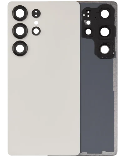 Back Cover Glass With Camera Lens For Samsung Galaxy S25 Ultra 5G (No Logo) (Aftermarket Plus) (Titanium Pink Gold)