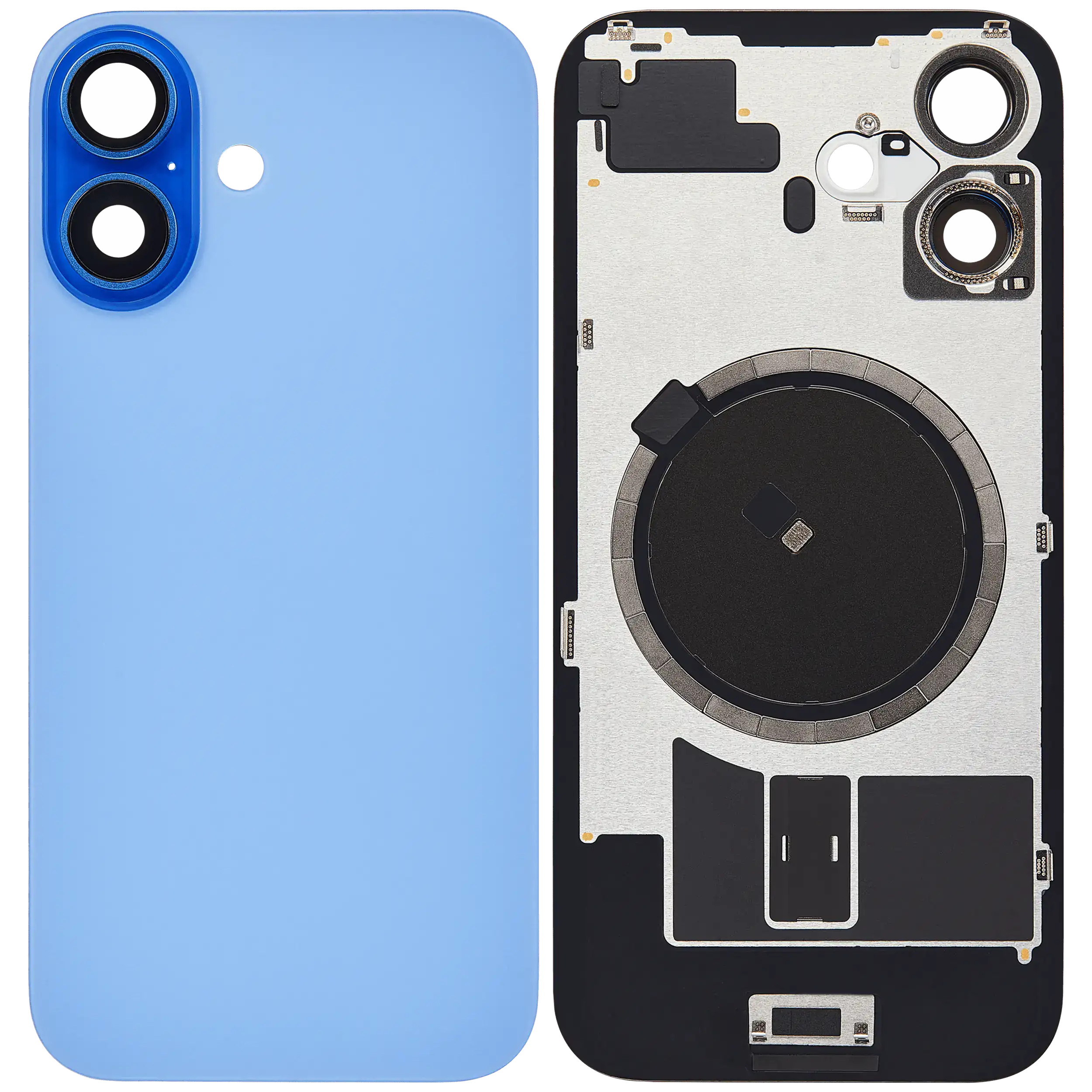 Back Glass w/ MagSafe Magnet For iPhone 16 (No Logo) (Aftermarket) (Ultramarine)