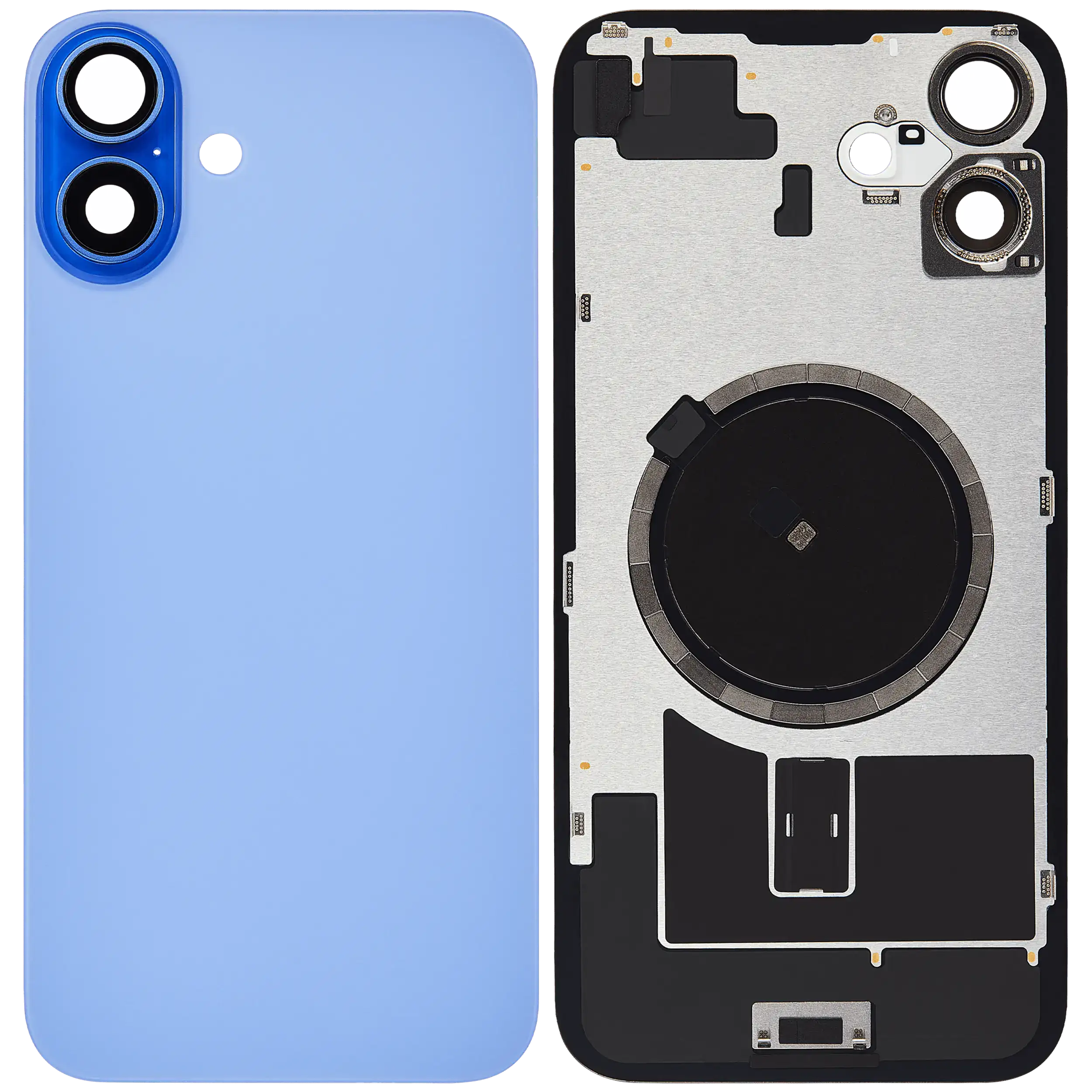 Back Glass w/ MagSafe Magnet For iPhone 16 Plus (No Logo) (Aftermarket) (Ultramarine)