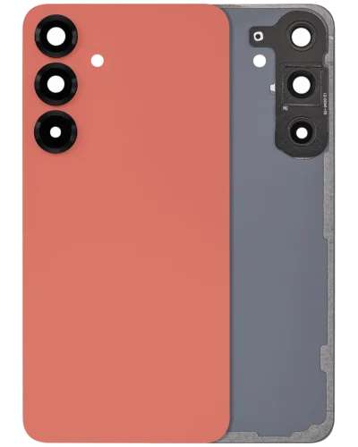 Back Cover Glass With Camera Lens For Samsung Galaxy S25 Plus 5G (No Logo) (Aftermarket Plus) (Coral Red)