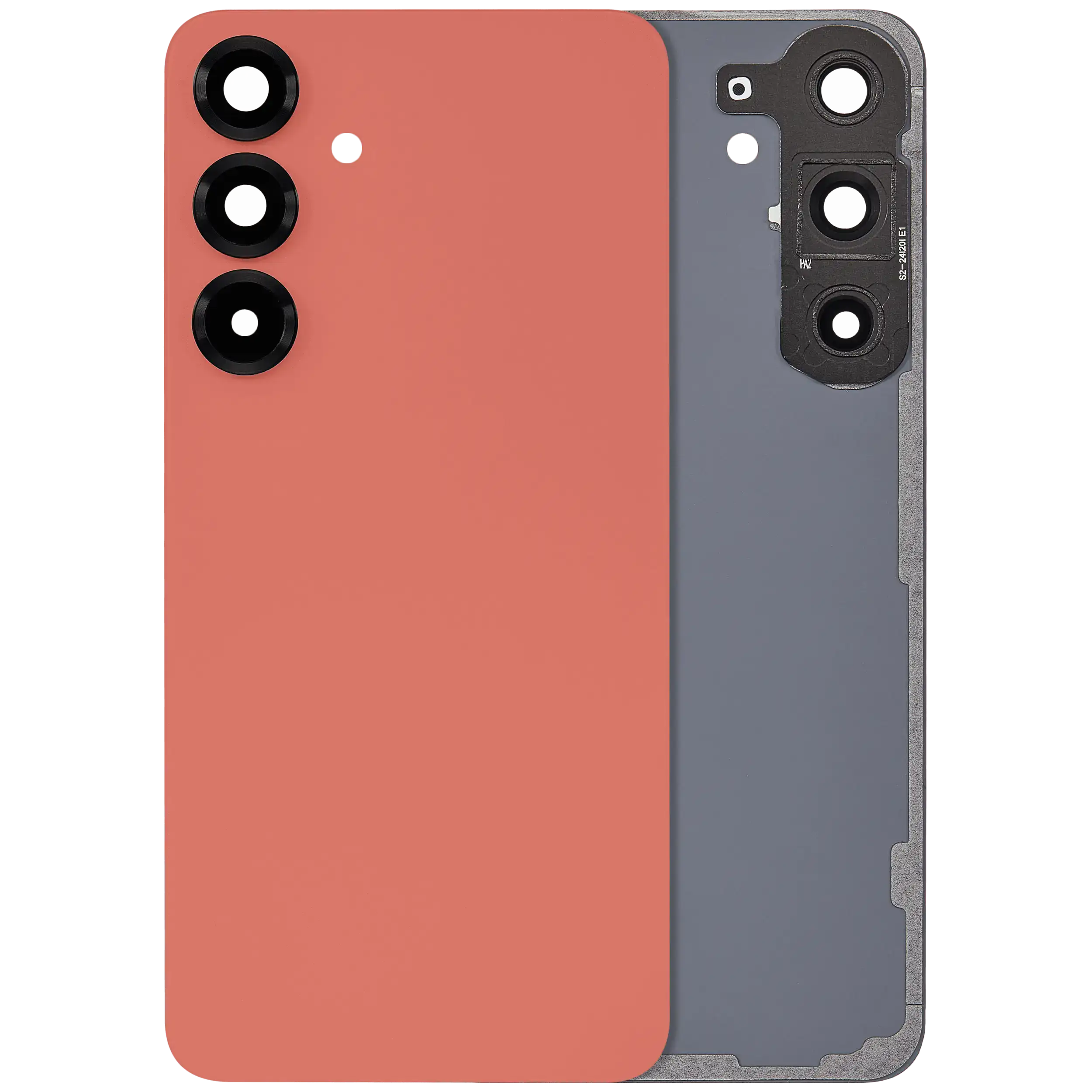 Back Cover Glass With Camera Lens For Samsung Galaxy S25 Plus 5G (No Logo) (Aftermarket Plus) (Coral Red)