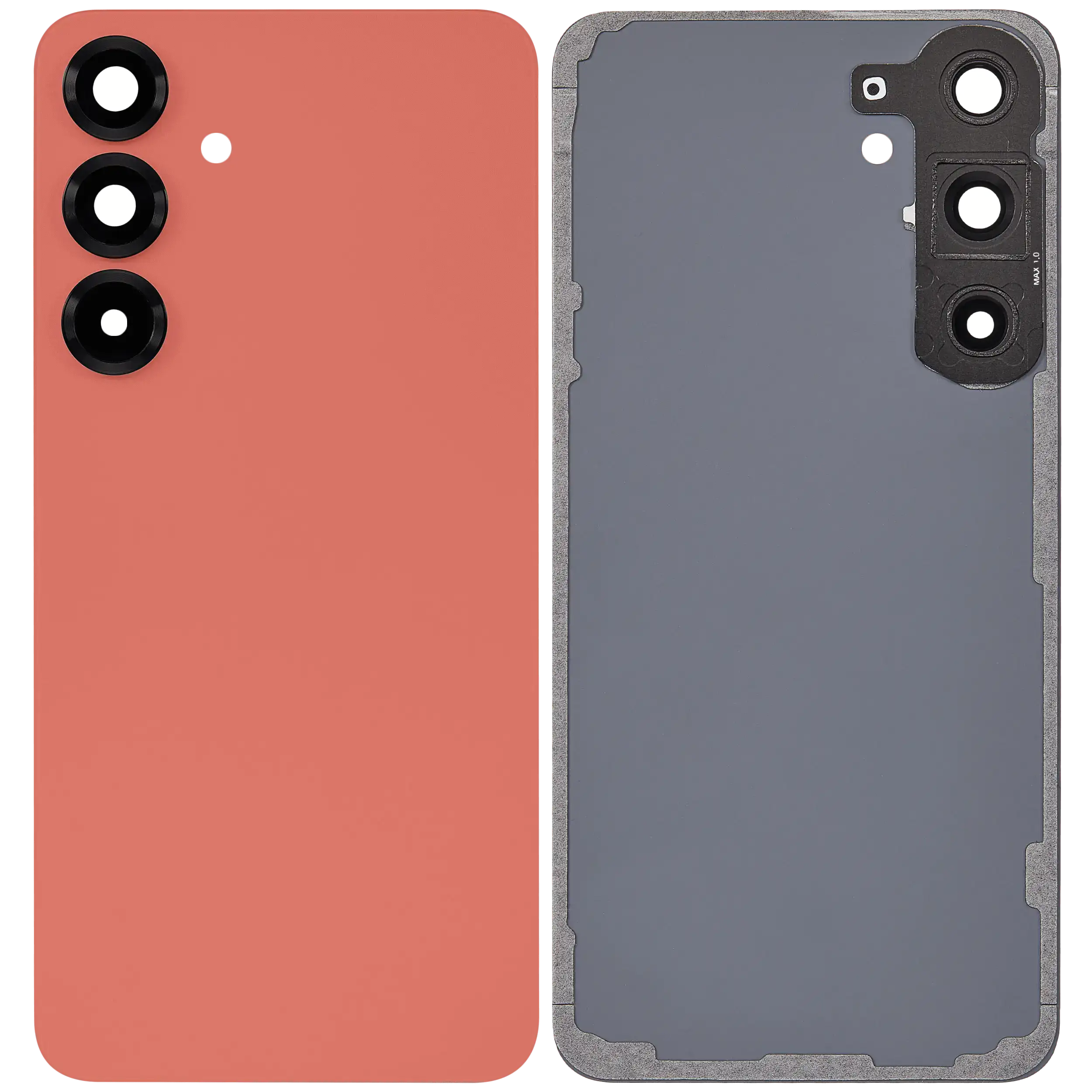 Back Cover Glass With Camera Lens For Samsung Galaxy S25 Plus 5G (No Logo) (Aftermarket Plus) (Coral Red)