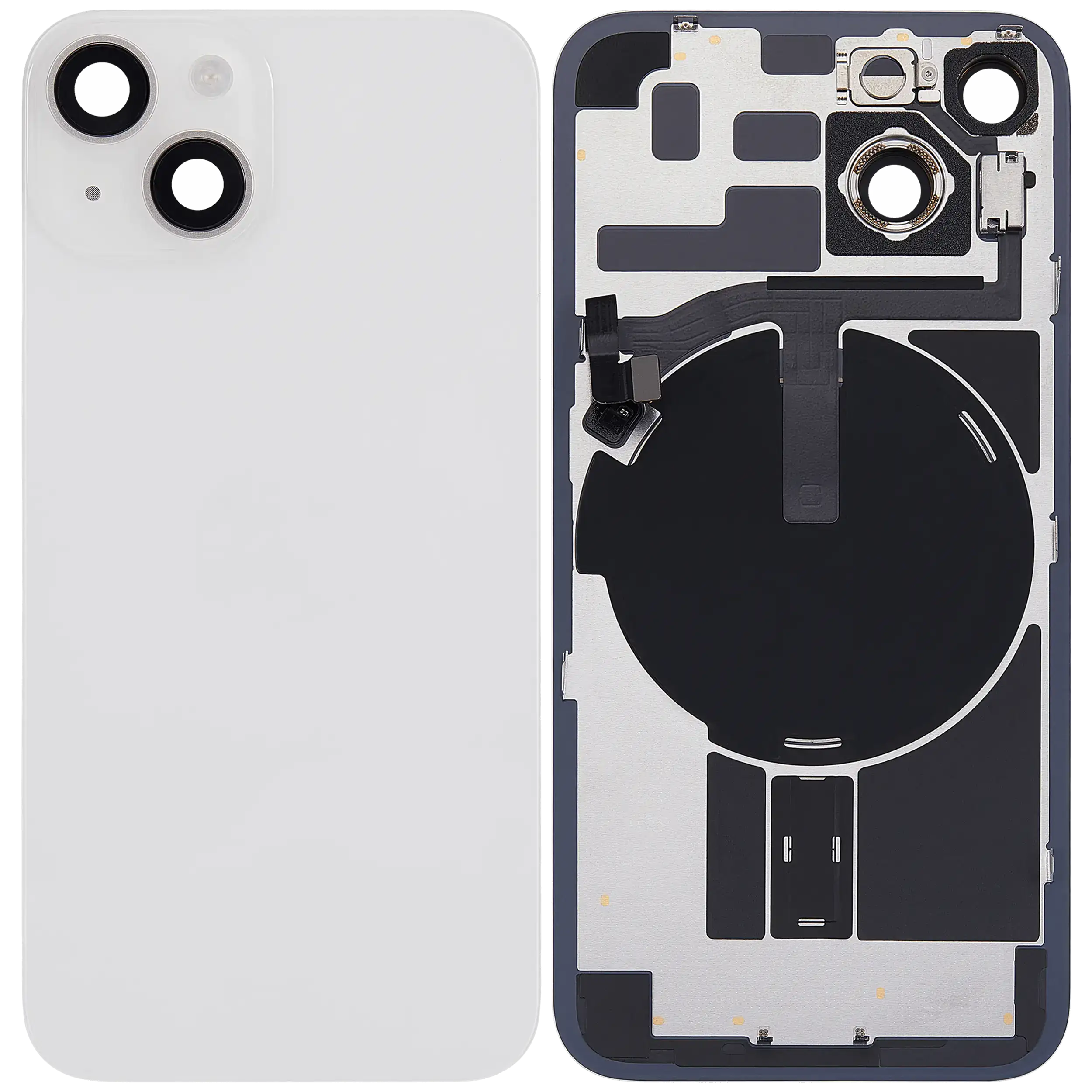Back Glass w/ MagSafe Magnet & NFC & Flashlight Flex For iPhone 14 (Used OEM Pull: Grade B) (Starlight)