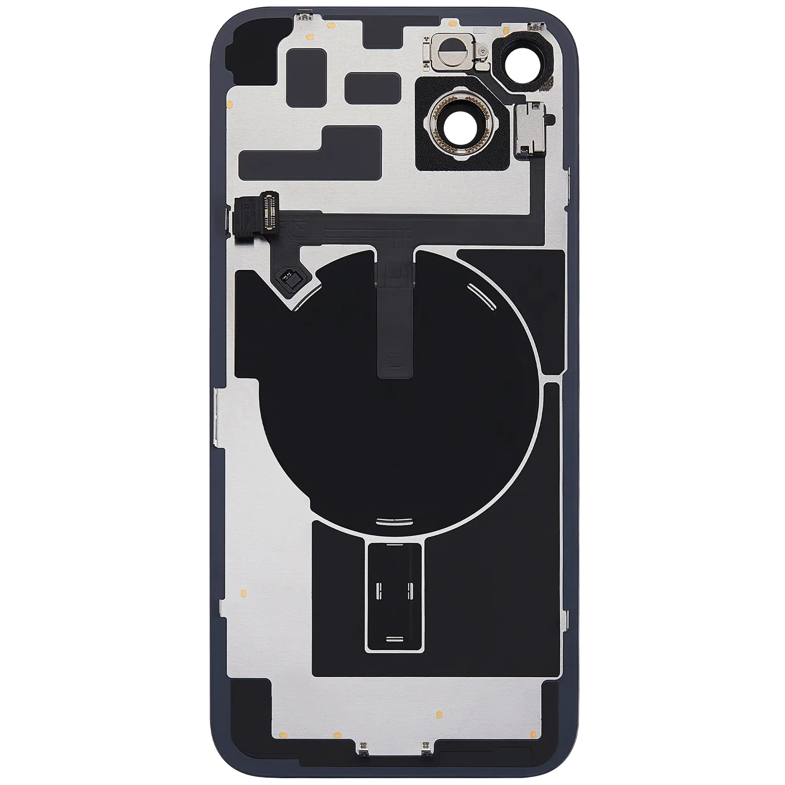Back Glass w/ MagSafe Magnet & NFC & Flashlight Flex For iPhone 14 Plus (Used OEM Pull: Grade B) (Midnight)