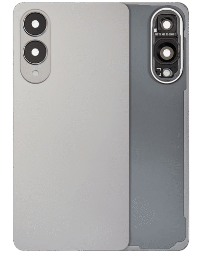 Back Cover Glass With Camera Lens For Samsung Galaxy S25 Edge (No Logo) (Aftermarket Plus) (Titanium Silver)