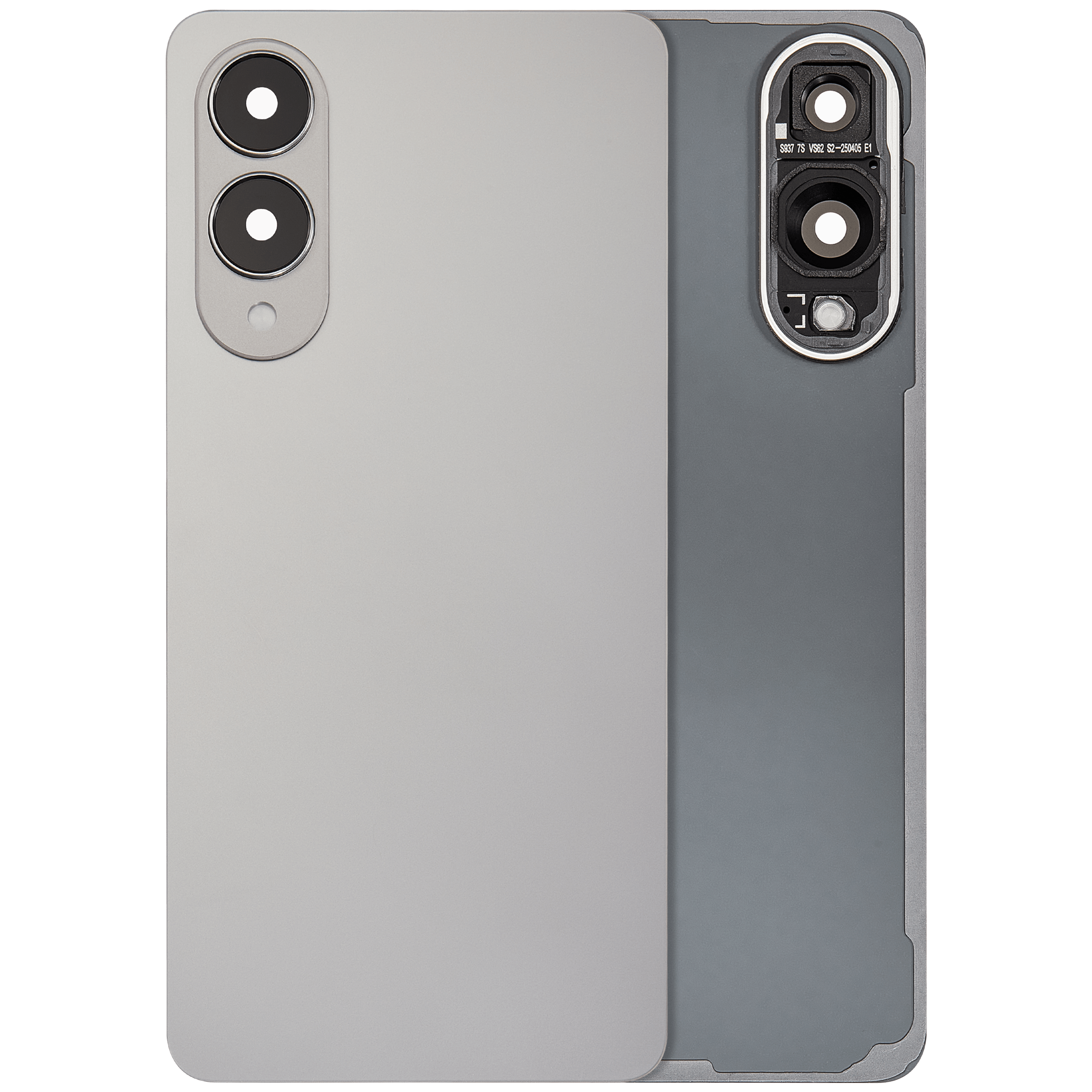 Back Cover Glass With Camera Lens For Samsung Galaxy S25 Edge (No Logo) (Aftermarket Plus) (Titanium Silver)