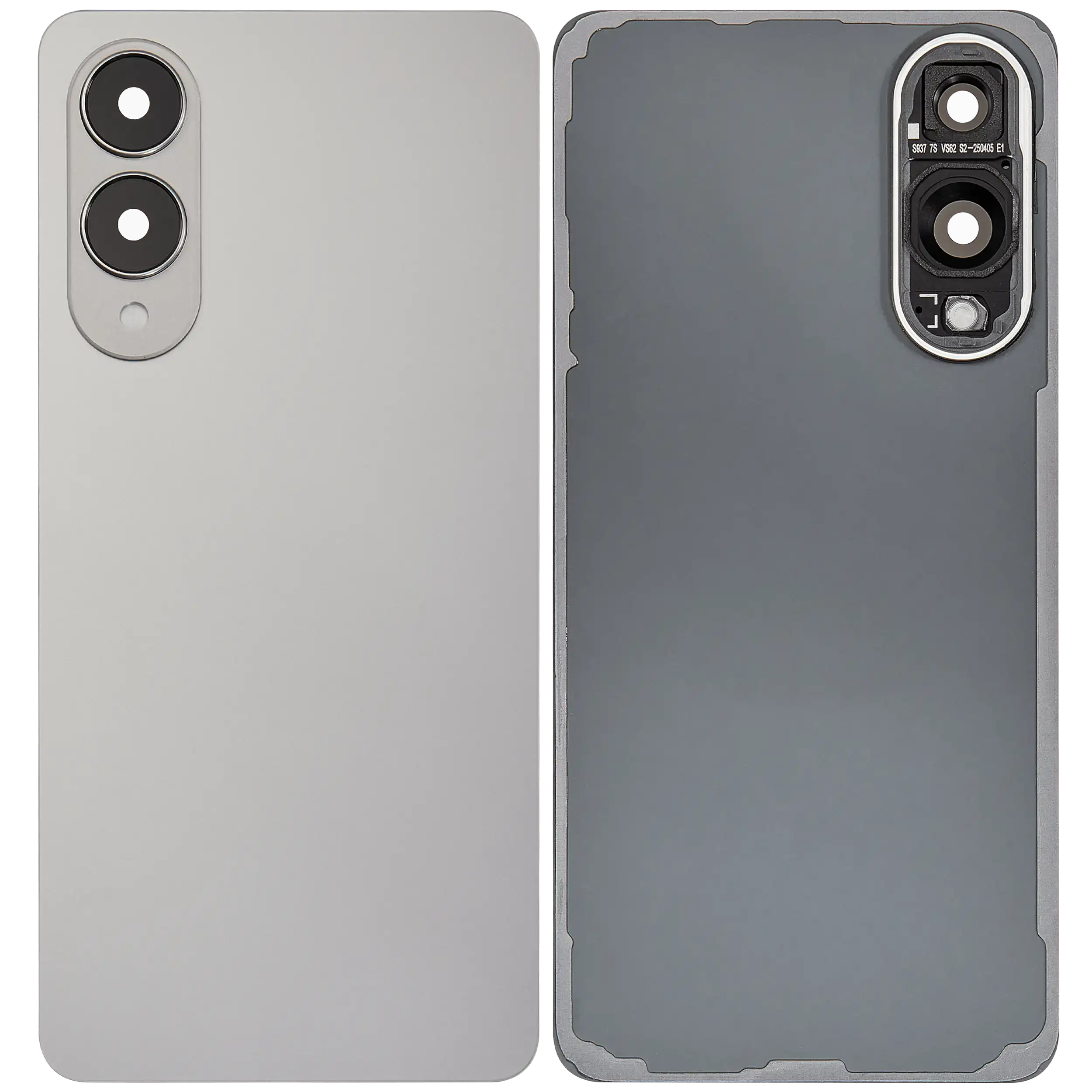 Back Cover Glass With Camera Lens For Samsung Galaxy S25 Edge (No Logo) (Aftermarket Plus) (Titanium Silver)