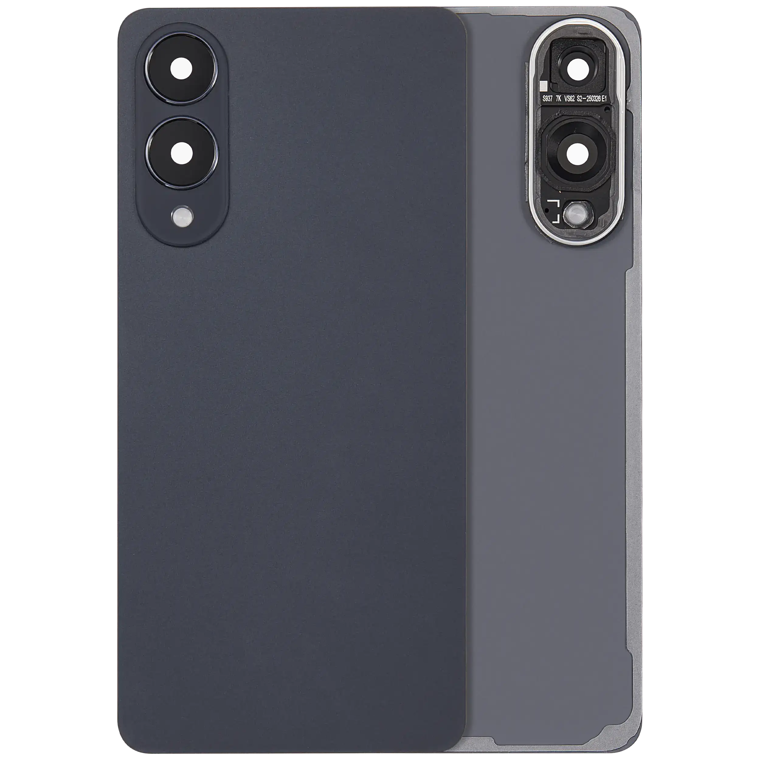 Back Cover Glass With Camera Lens For Samsung Galaxy S25 Edge (No Logo) (Aftermarket Plus) (Titanium Jetblack)