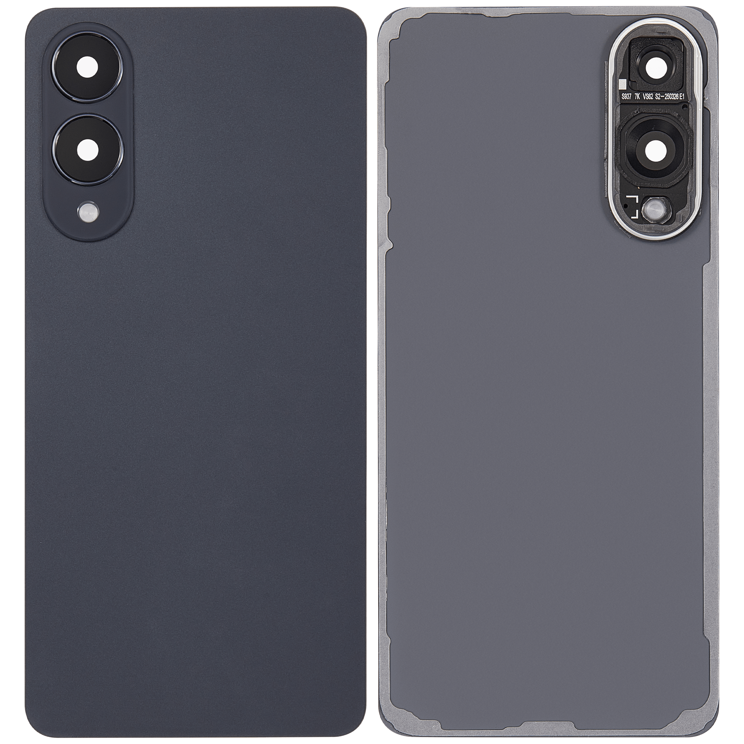 Back Cover Glass With Camera Lens For Samsung Galaxy S25 Edge (No Logo) (Aftermarket Plus) (Titanium Jetblack)