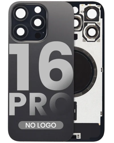 Back Glass w/ MagSafe Magnet For iPhone 16 Pro (No Logo) (Aftermarket) (Black Titanium)