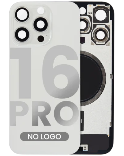 Back Glass w/ MagSafe Magnet For iPhone 16 Pro (No Logo) (Aftermarket) (White Titanium)