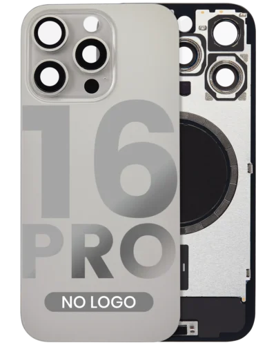 Back Glass w/ MagSafe Magnet For iPhone 16 Pro (No Logo) (Aftermarket) (Natural Titanium)