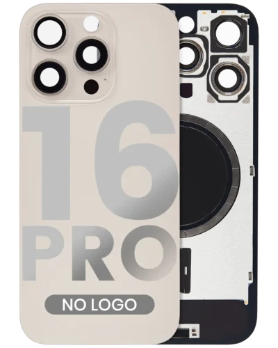 Back Glass w/ MagSafe Magnet For iPhone 16 Pro (No Logo) (Aftermarket) (Desert Titanium)