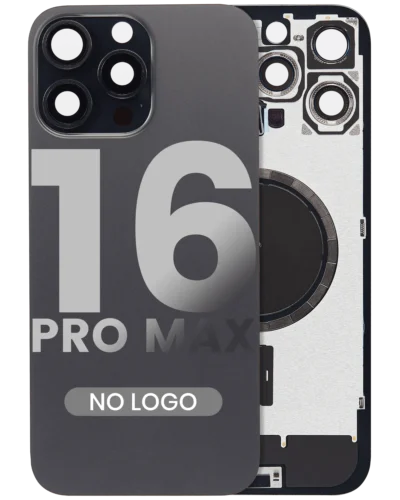 Back Glass w/ MagSafe Magnet For iPhone 16 Pro Max (No Logo) (Aftermarket) (Black Titanium)