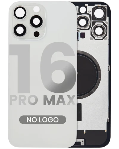 Back Glass w/ MagSafe Magnet For iPhone 16 Pro Max (No Logo) (Aftermarket) (White Titanium)