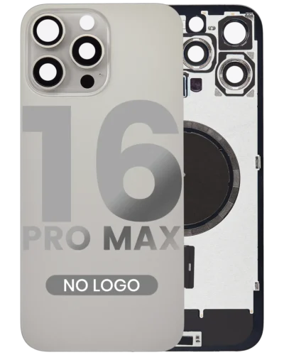 Back Glass w/ MagSafe Magnet For iPhone 16 Pro Max (No Logo) (Aftermarket) (Natural Titanium)