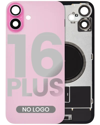 Back Glass w/ MagSafe Magnet For iPhone 16 Plus (No Logo) (Aftermarket) (Pink)