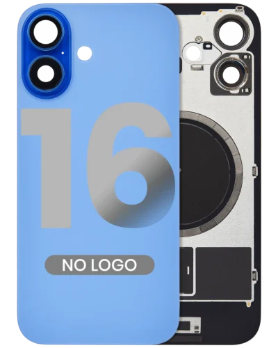 Back Glass w/ MagSafe Magnet For iPhone 16 (No Logo) (Aftermarket) (Ultramarine)