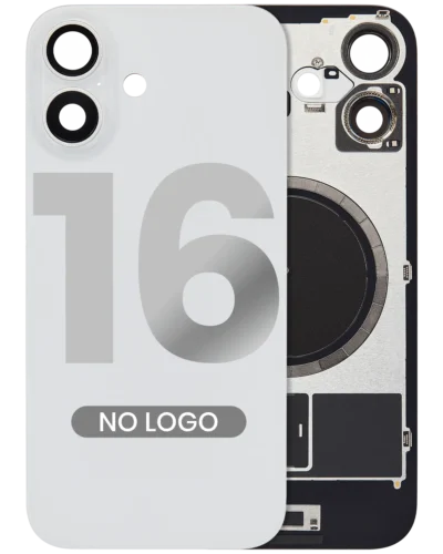 Back Glass w/ MagSafe Magnet For iPhone 16 (No Logo) (Aftermarket) (White)