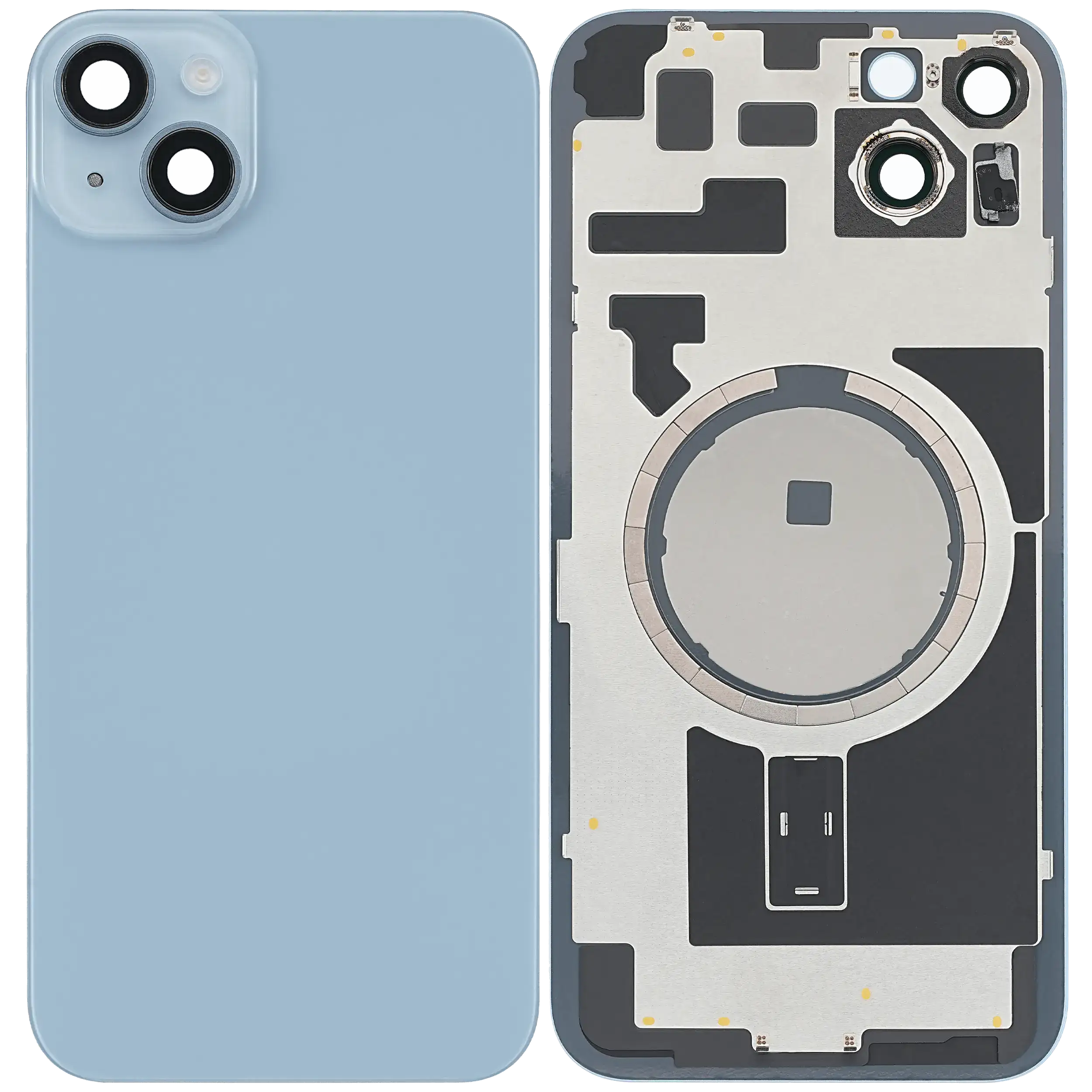 Back Glass w/ MagSafe Magnet For iPhone 14 Plus (Aftermarket) (Blue) (No Logo)