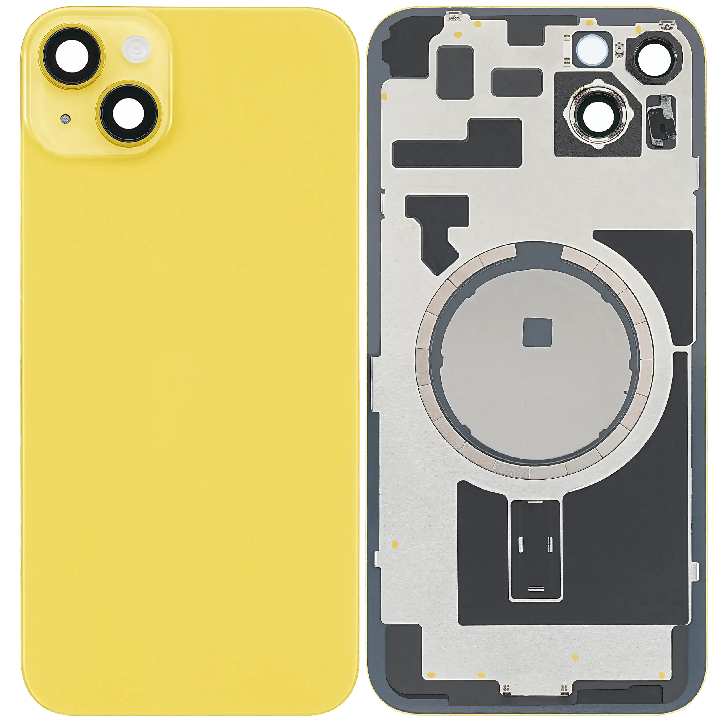 Back Glass w/ MagSafe Magnet For iPhone 14 Plus (Aftermarket) (Yellow) (No Logo)