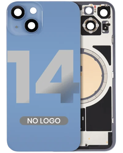 Back Glass w/ MagSafe Magnet For iPhone 14 (Aftermarket) (Blue) (No Logo)