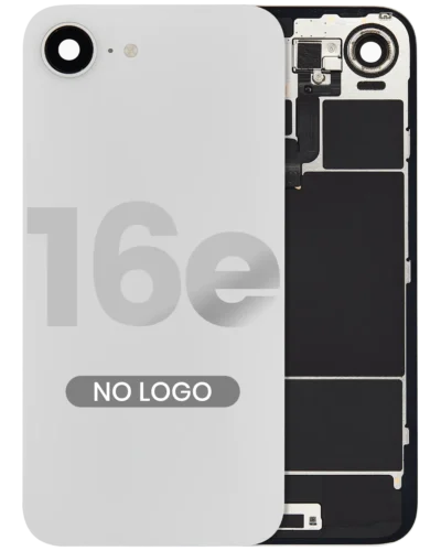 Back Glass w/ MagSafe Magnet & NFC & Flashlight Flex For iPhone 16e (Aftermarket) (White)