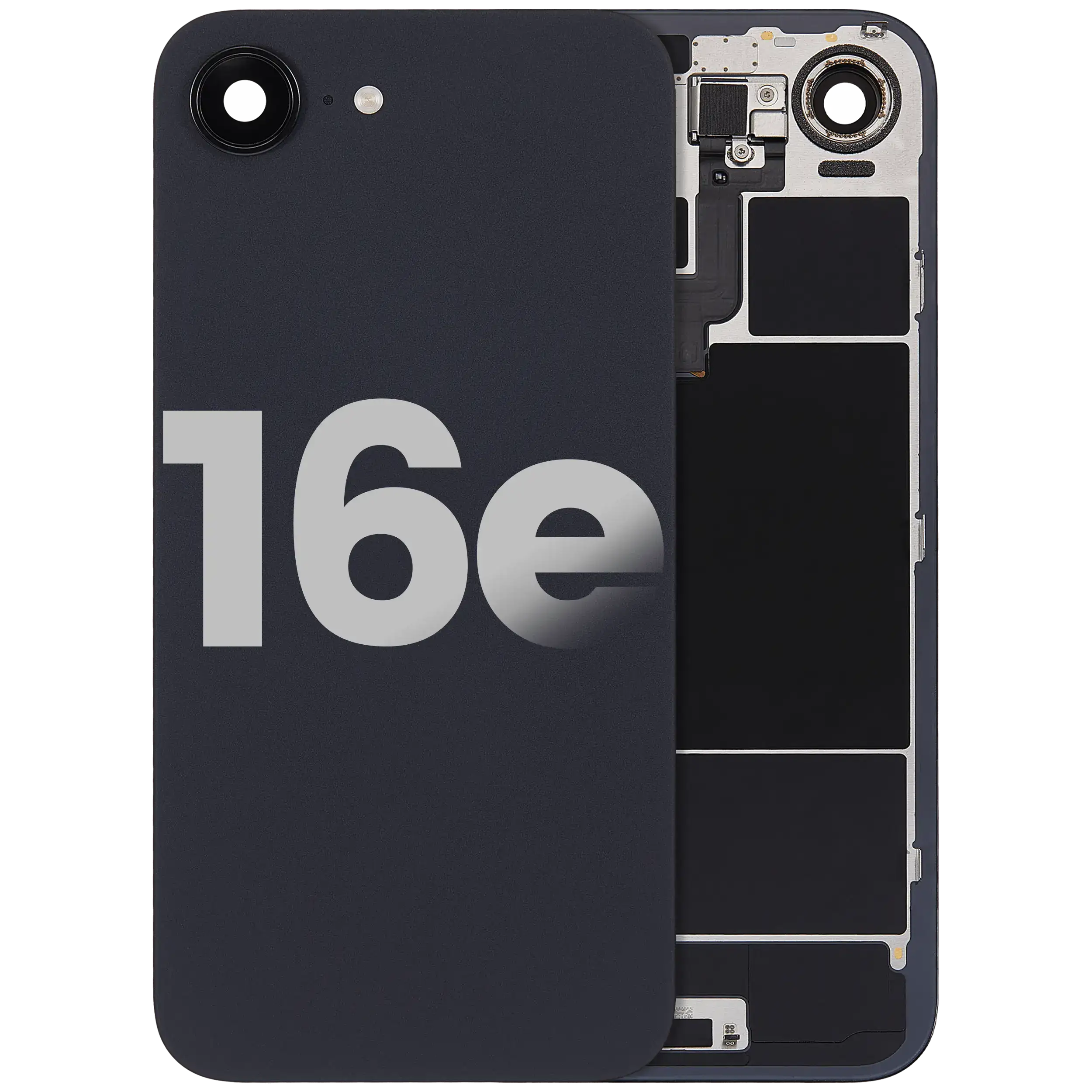Back Glass w/ MagSafe Magnet & NFC & Flashlight Flex For iPhone 16e (Used OEM Pull: Grade C) (Black)