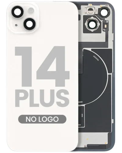 Back Glass w/ MagSafe Magnet & NFC & Flashlight Flex For iPhone 14 Plus (Aftermarket) (No Logo) (Starlight)