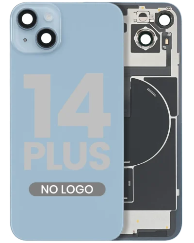 Back Glass w/ MagSafe Magnet & NFC & Flashlight Flex For iPhone 14 Plus (Aftermarket) (No Logo) (Blue)