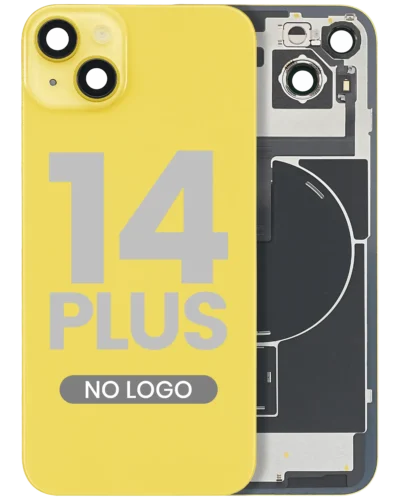 Back Glass w/ MagSafe Magnet & NFC & Flashlight Flex For iPhone 14 Plus (Aftermarket) (No Logo) (Yellow)