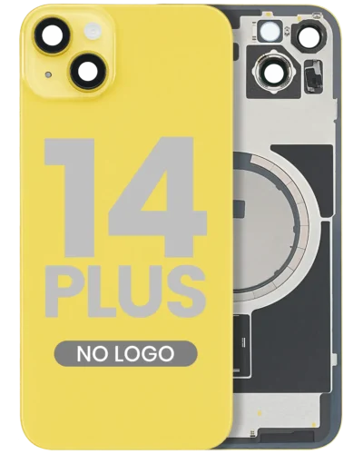 Back Glass w/ MagSafe Magnet For iPhone 14 Plus (Aftermarket) (Yellow) (No Logo)