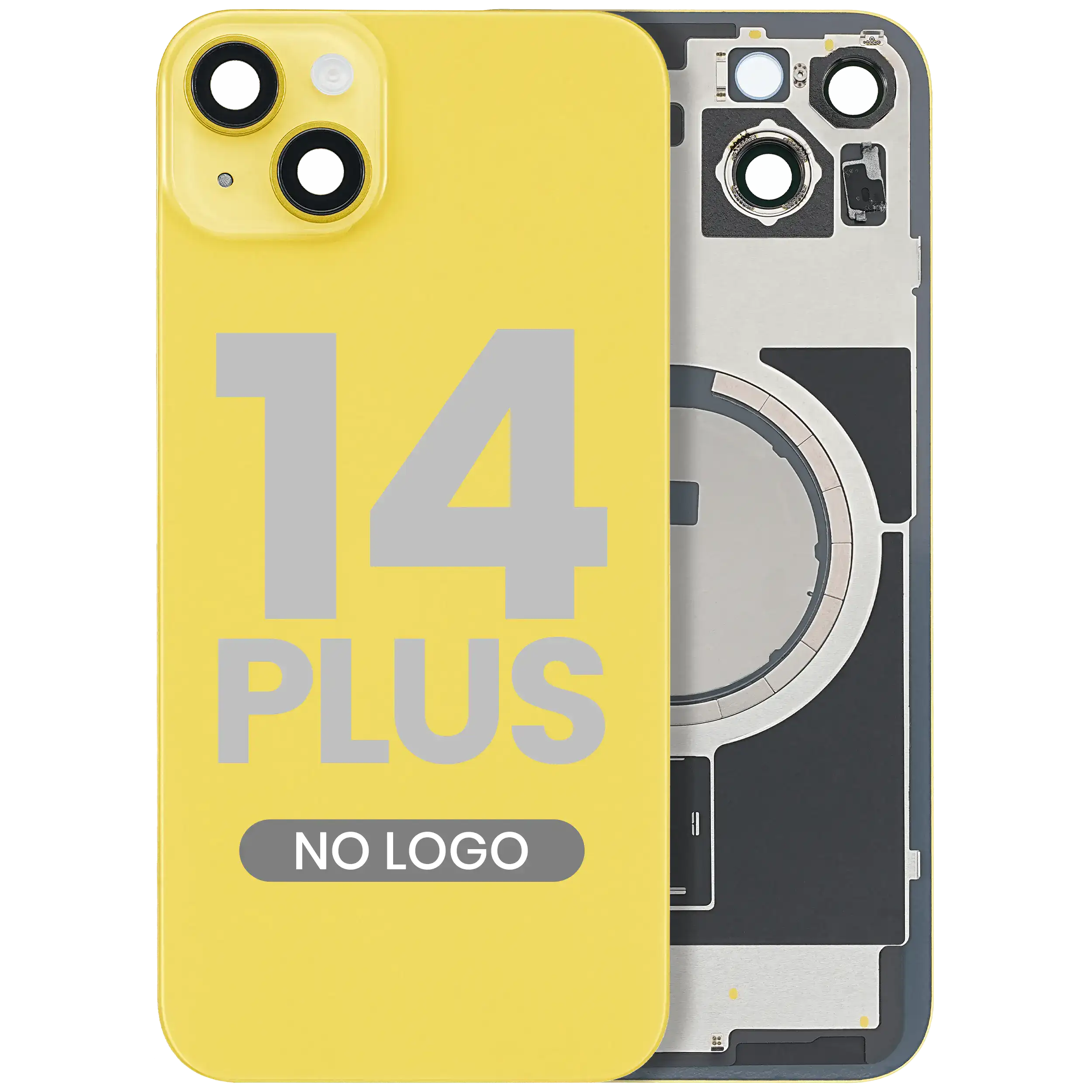 Back Glass w/ MagSafe Magnet For iPhone 14 Plus (Aftermarket) (Yellow) (No Logo)