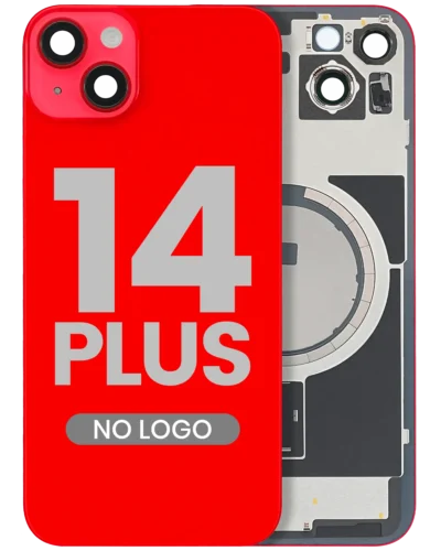 Back Glass w/ MagSafe Magnet For iPhone 14 Plus (Aftermarket) (Red) (No Logo)