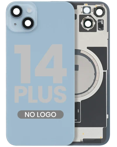Back Glass w/ MagSafe Magnet For iPhone 14 Plus (Aftermarket) (Blue) (No Logo)