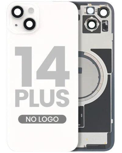 Back Glass w/ MagSafe Magnet For iPhone 14 Plus (Aftermarket) (Starlight) (No Logo)