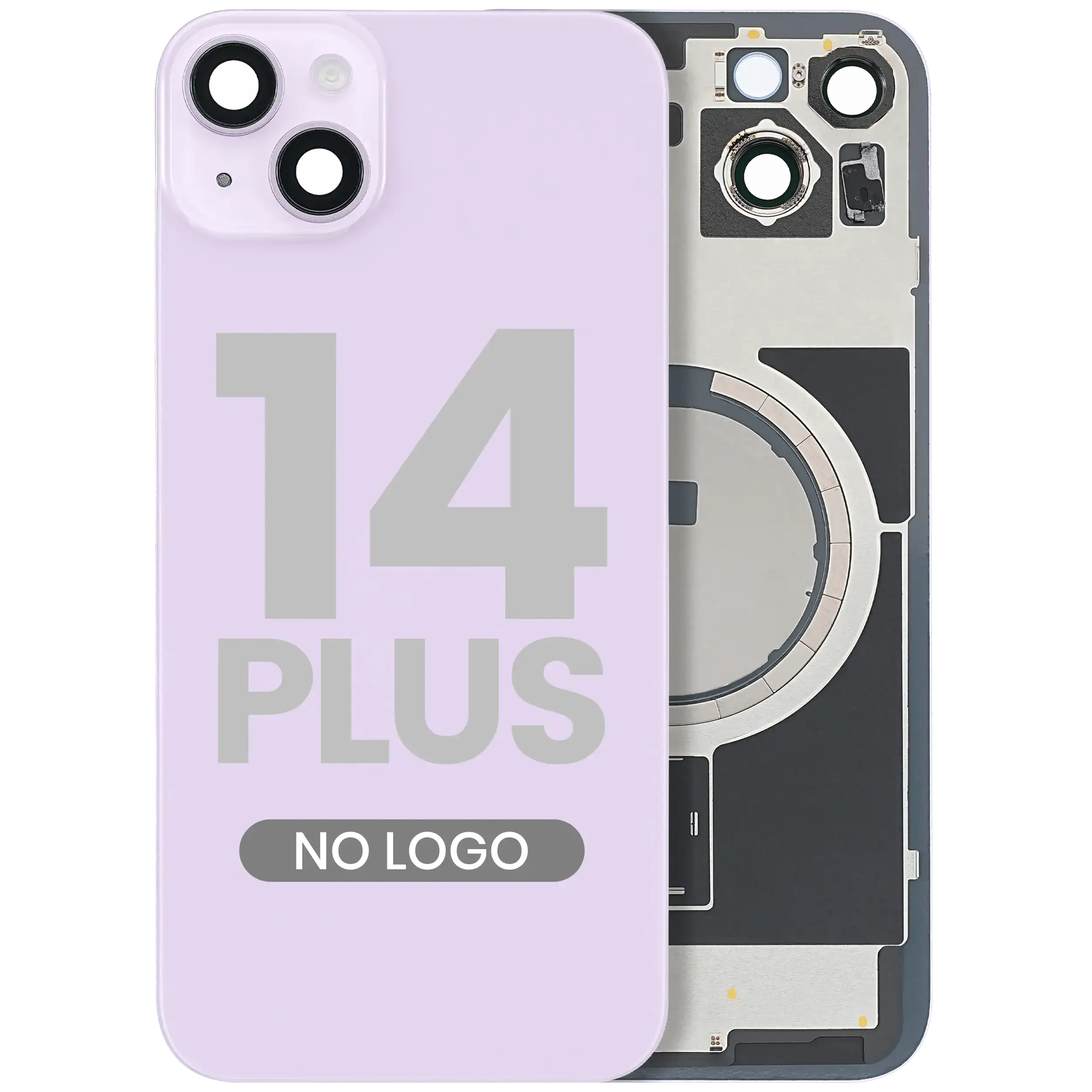Back Glass w/ MagSafe Magnet For iPhone 14 Plus (Aftermarket) (Purple) (No Logo)