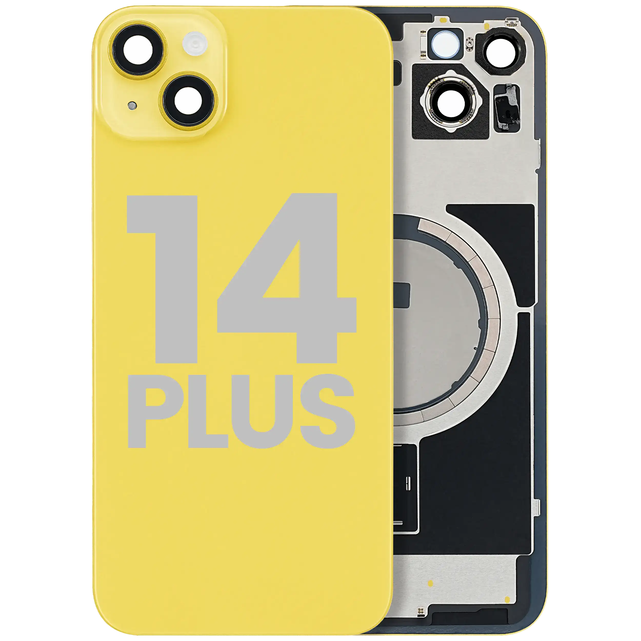 Back Glass w/ MagSafe Magnet For iPhone 14 Plus (Used OEM Pull: Grade A) (Yellow)