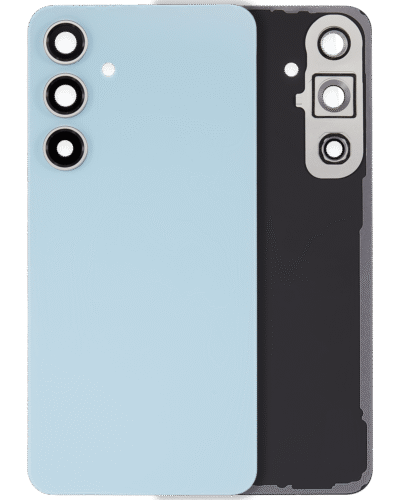 Back Cover Glass With Camera Lens For Samsung Galaxy S24 FE (No Logo) (Aftermarket Plus) (Blue)