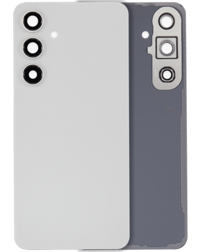 Back Cover Glass With Camera Lens For Samsung Galaxy S24 FE (No Logo) (Aftermarket Plus) (Gray)