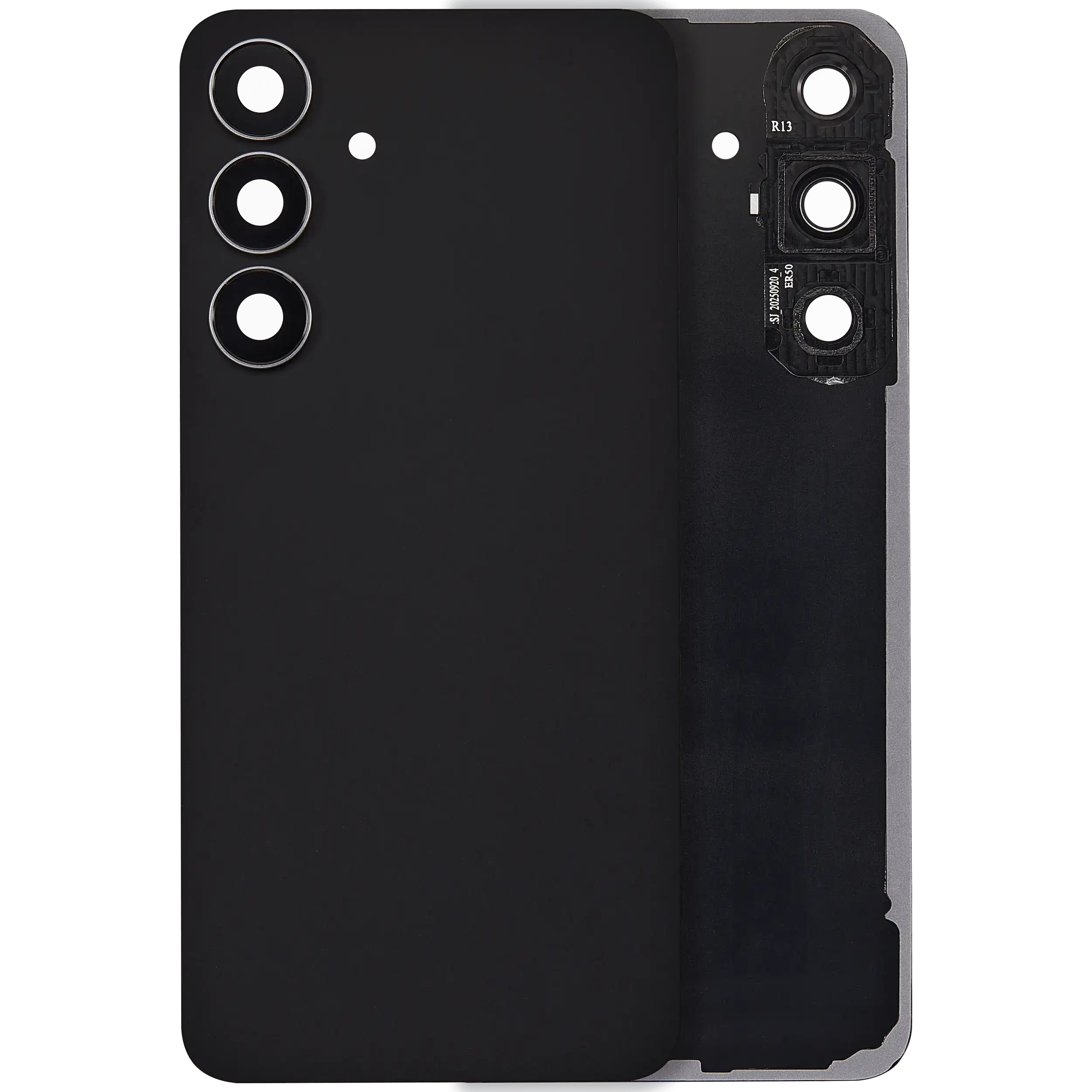 Back Cover Glass With Camera Lens For Samsung Galaxy S25 FE (No Logo) (Aftermarket Plus) (Jetblack)