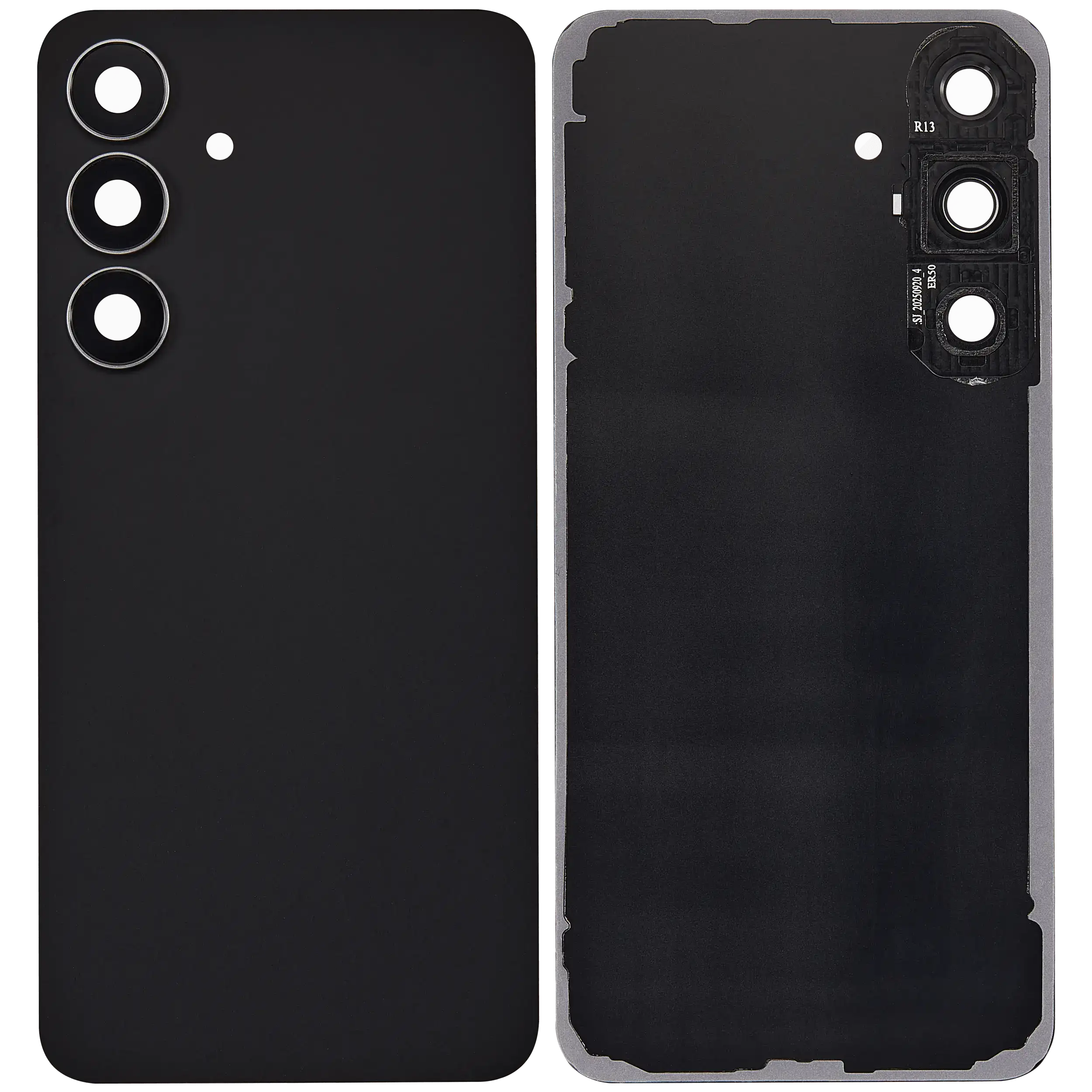 Back Cover Glass With Camera Lens For Samsung Galaxy S25 FE (No Logo) (Aftermarket Plus) (Jetblack)