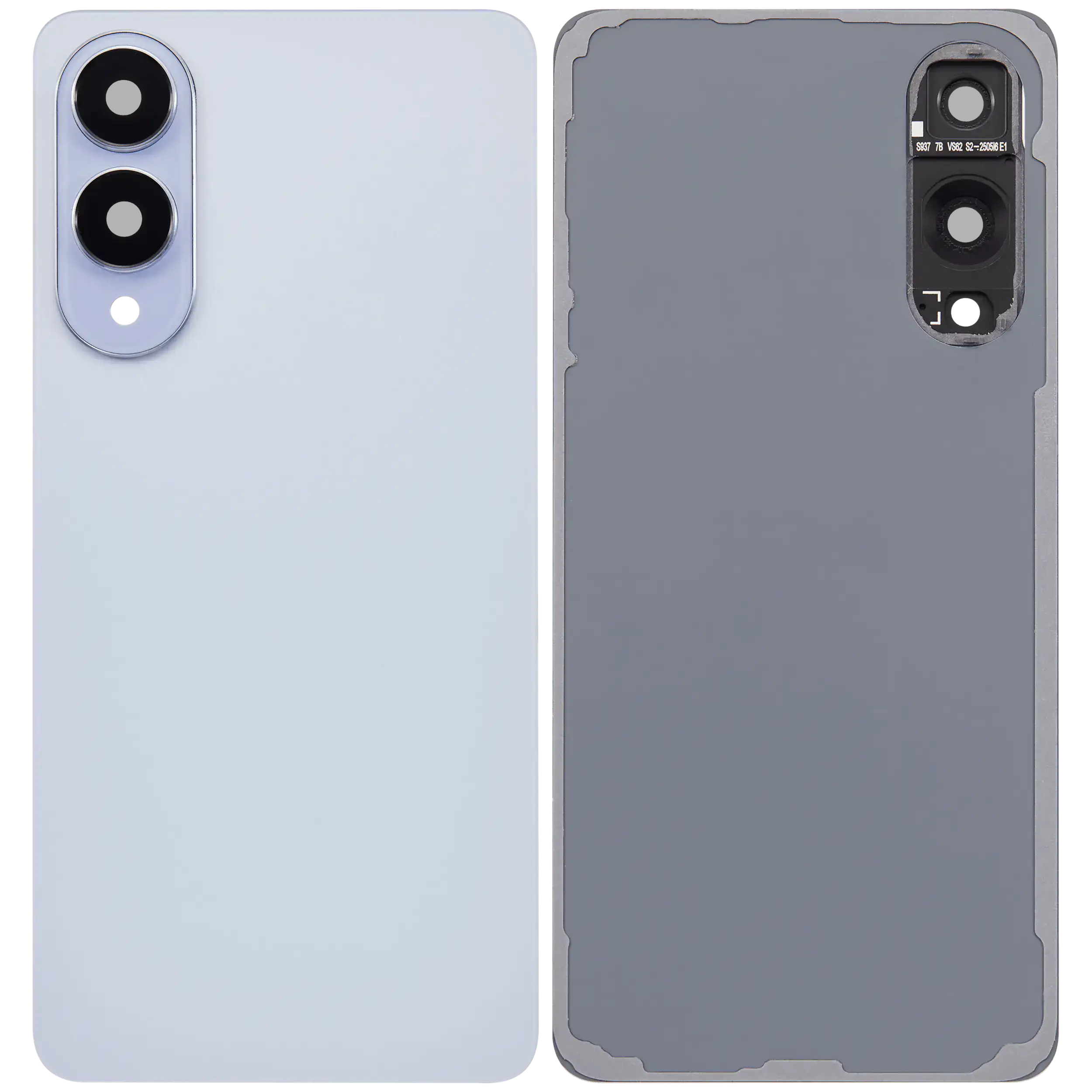 Back Cover Glass With Camera Lens For Samsung Galaxy S25 Edge (No Logo) (Aftermarket Plus) (Titanium Icyblue)