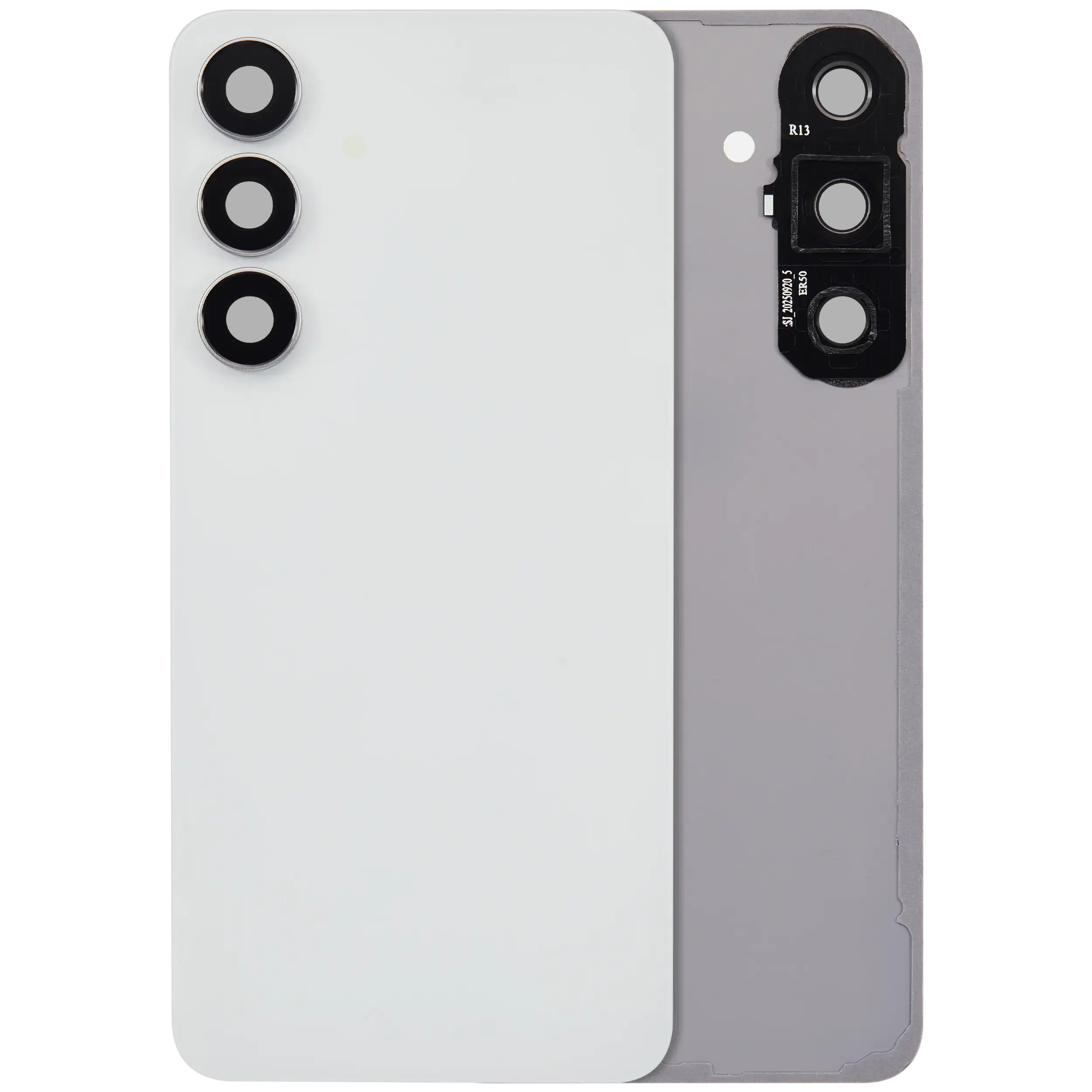 Back Cover Glass With Camera Lens For Samsung Galaxy S25 FE (No Logo) (Aftermarket Plus) (White)