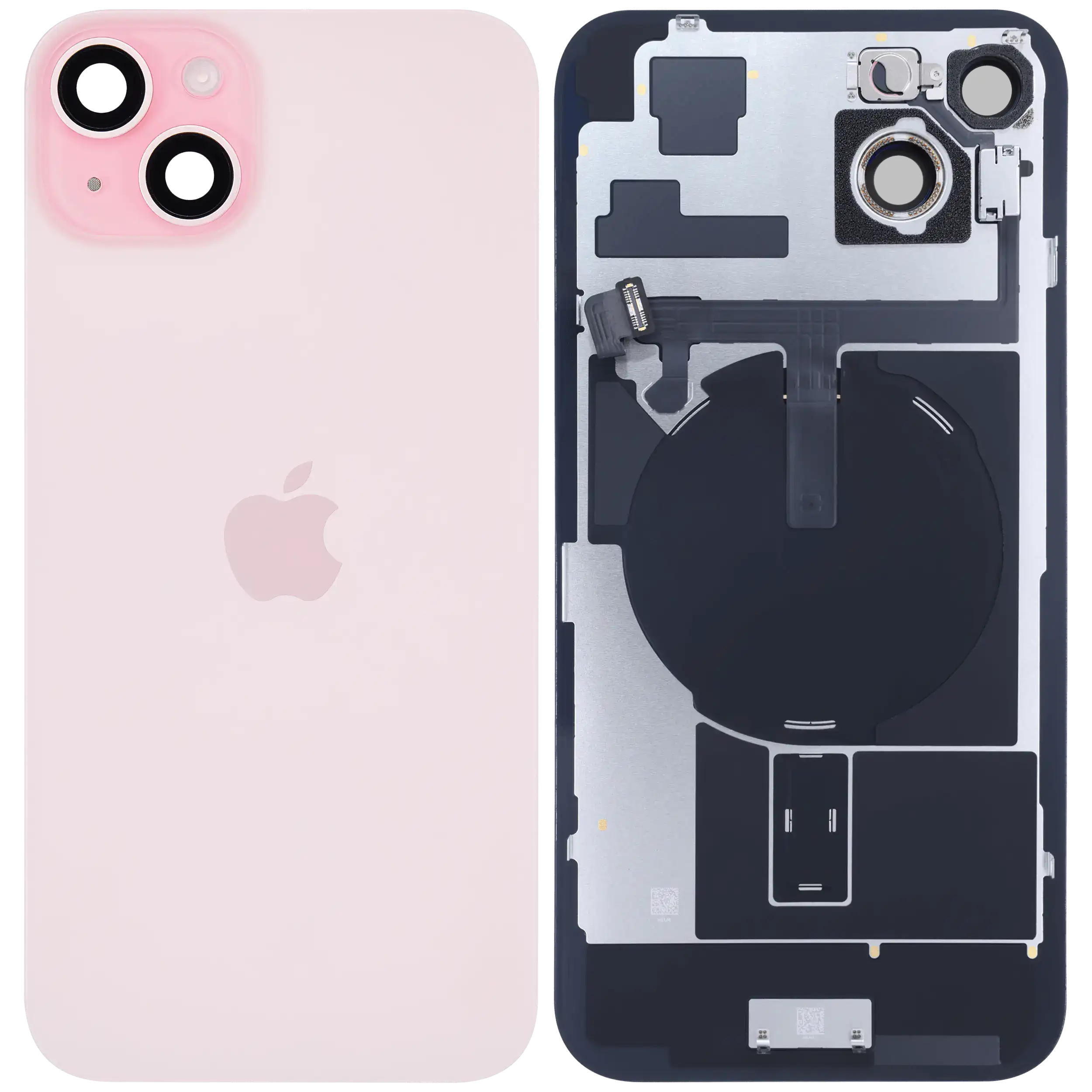 Back Glass w/ MagSafe Magnet & NFC & Flashlight Flex For IPhone 15 Plus (Genuine OEM) (Pink)