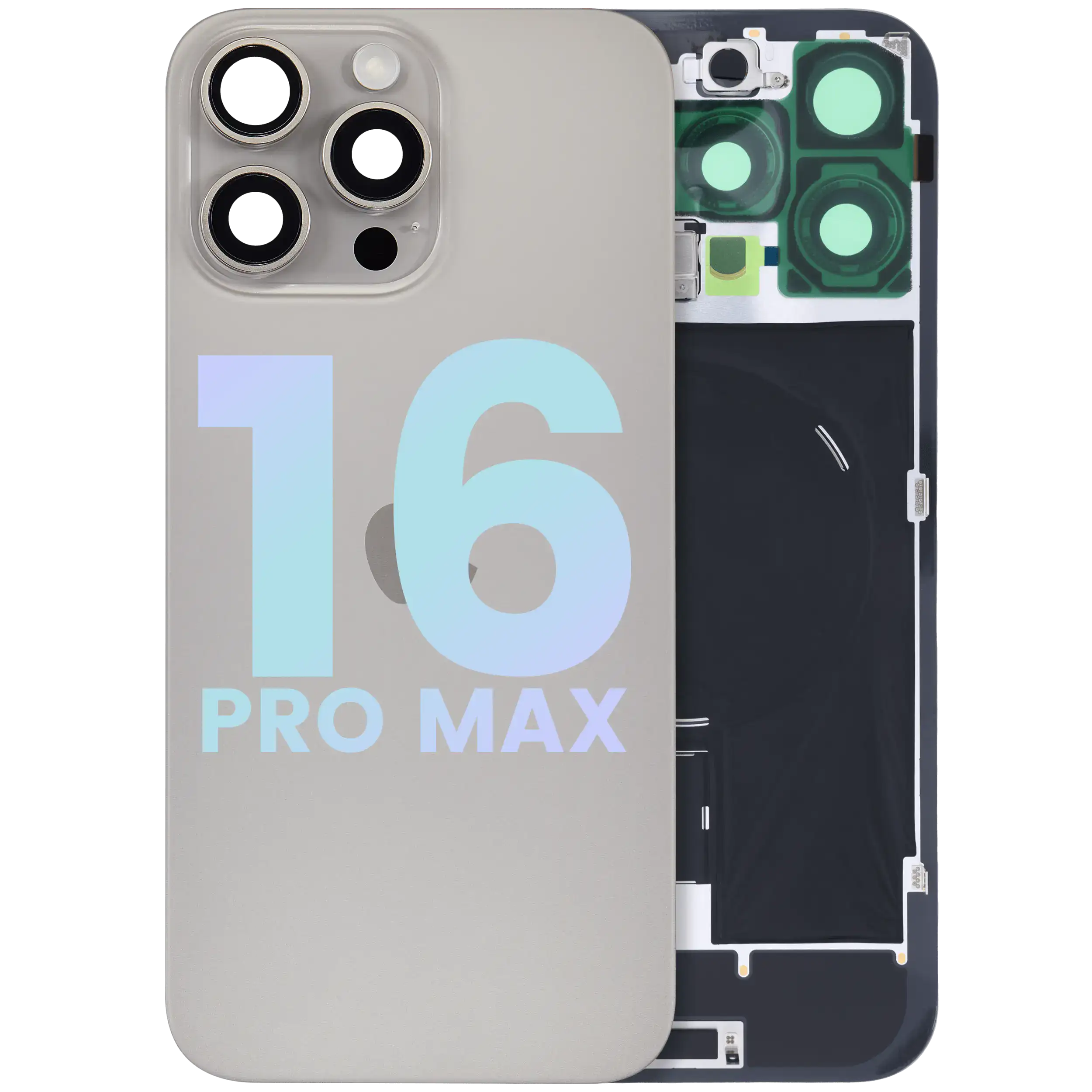 Back Glass w/ MagSafe Magnet & NFC & Flashlight Flex For IPhone 16 Pro Max (Genuine OEM) (Natural Titanium)